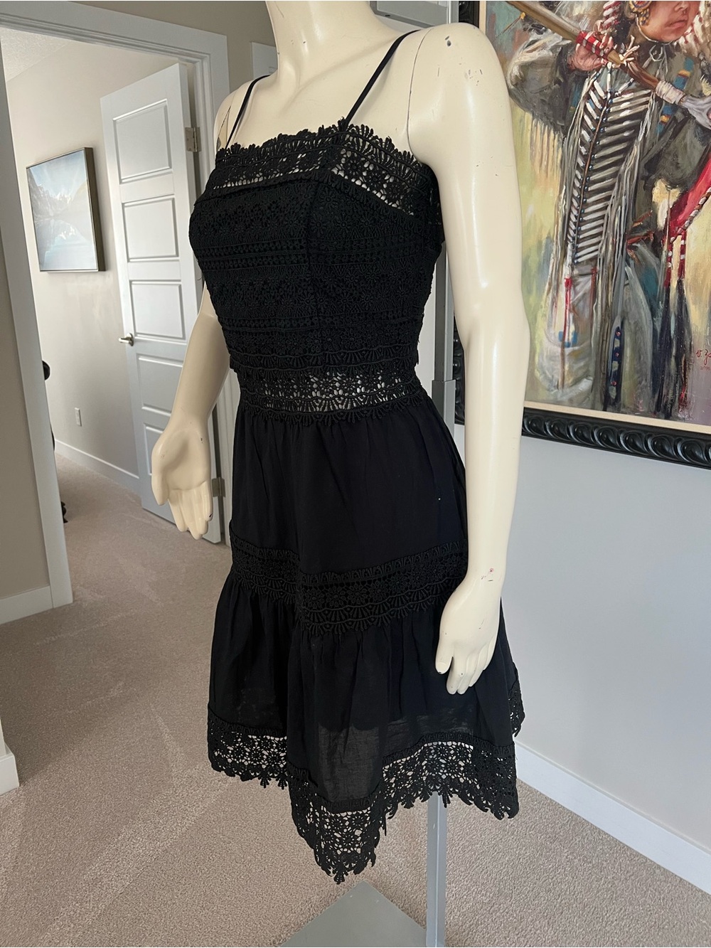 River Island Black Lace Cotton Dress - Picture 7 of 15